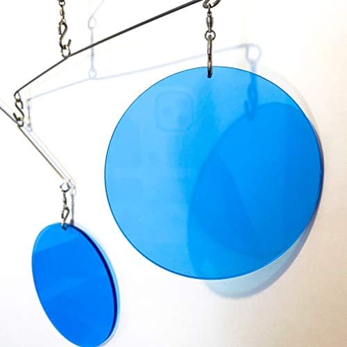 Modern Clear Blue Kinetic Art Mobile for Home and Office