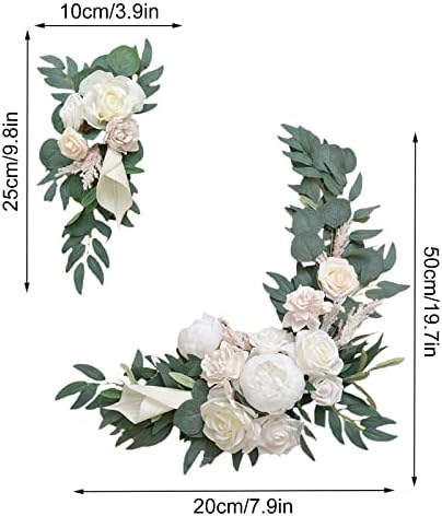 2Pcs Artificial Yellow Sunflower Swag with Eucalyptus Leaves Wedding Decor