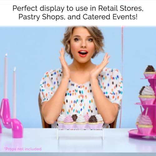 Marketing Holders 4 Pack Acrylic Riser Display Stand Rectangular Clear Showcase for Collectibles