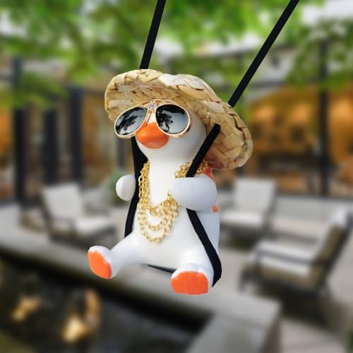 Cool Swinging Duck Car Mirror Charm
