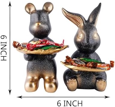 Skycrafts Set of Two Decorative Rabbit Statues Home Decor