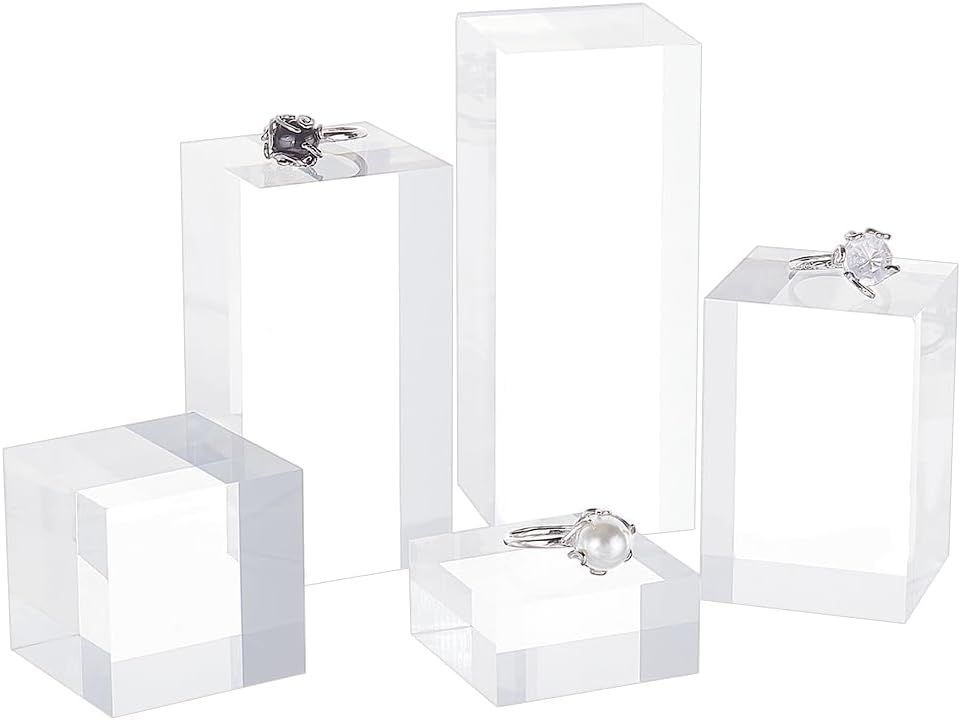 BENECREAT 5Pcs Acrylic Cube Display Stand