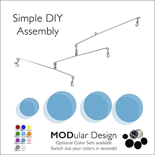 Modern Clear Blue Kinetic Art Mobile for Home and Office