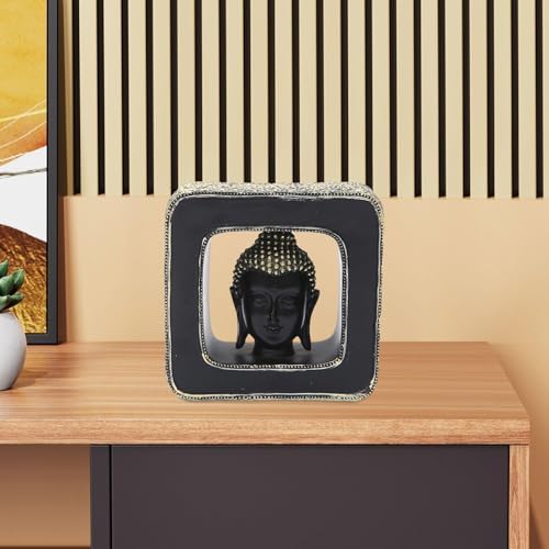 Fenteer Buddha Head Statue Resin Decor Figurine