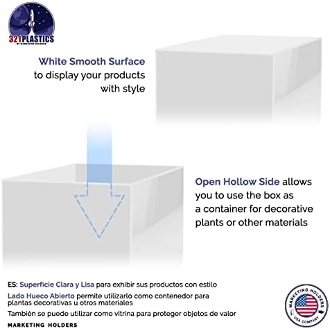 12x12x16 White Acrylic Display Box with Open Side No Lid