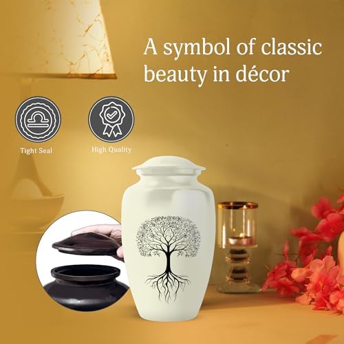 Tree Of Life Urns For Human Ashes - 10 Inch Large Cremation Urn With Velvet Bag
