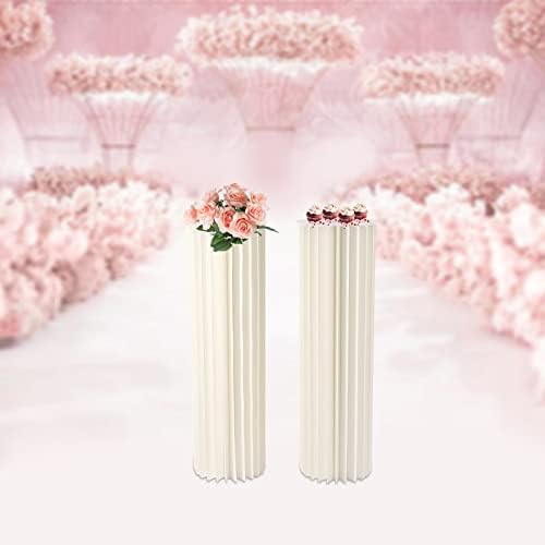 2PCS 394in Tall Round Cylinder Flower Stand Wedding Centerpieces Foldable Display Stands