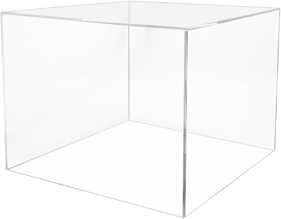 12 x 12 x 9 Clear Acrylic Riser Display Box No Lid