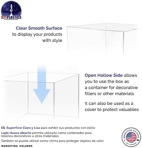 12 x 12 x 9 Clear Acrylic Riser Display Box No Lid