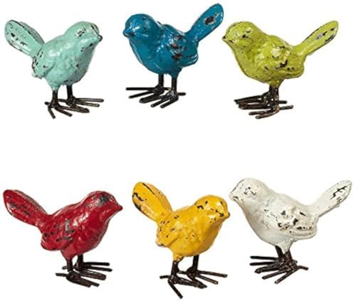 Mini Cast Iron Bird Figurine - 2 Inch Yellow