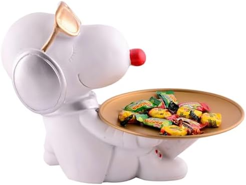 White Resin Dog Statue Home Decor Showpiece 8 Inches