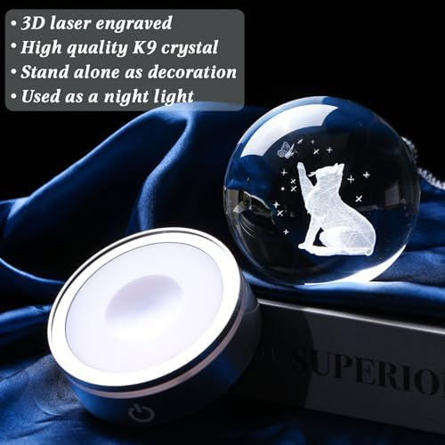 3D Crystal Cat Ball - Home Decor Night Light for Her Him