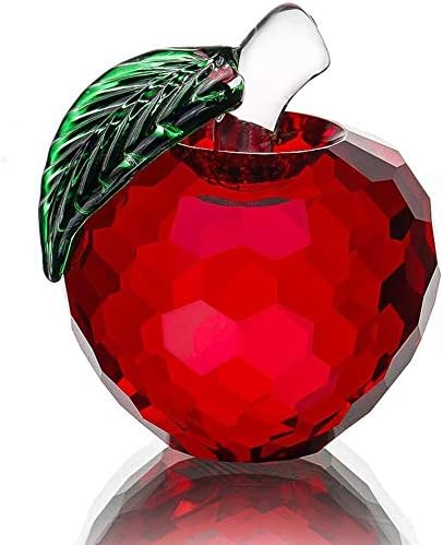 Crystal Apple Figurine Red Home Decor Sculpture