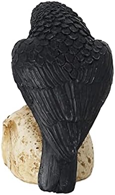 Eraspooky Sitting Crow on Skull Halloween Statue