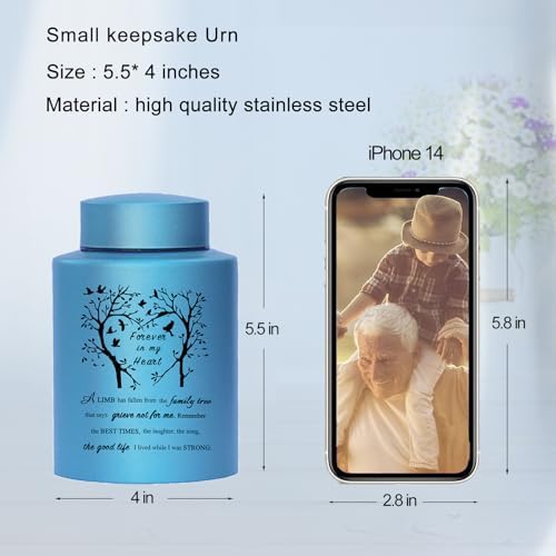 Stainless Steel Purple Mini Cremation Urn 6 Inches