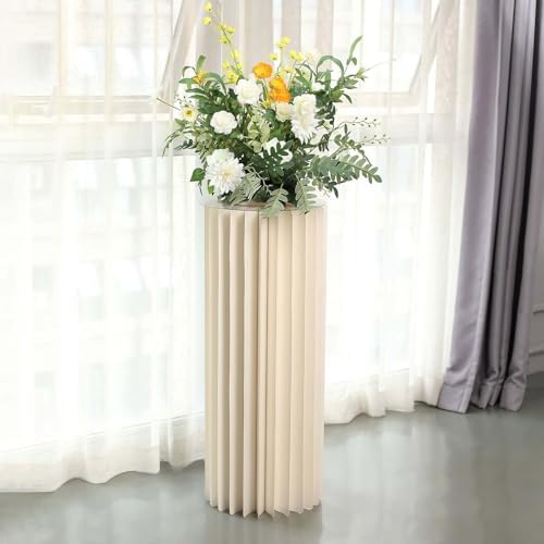 Efavormart 40 Inch Ivory Accordion Folding Pedestal Box