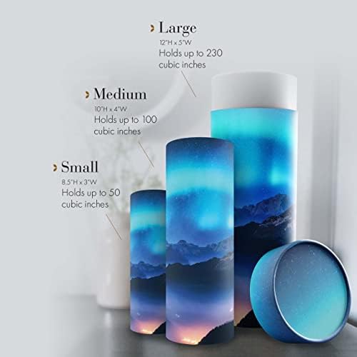 Aurora Borealis Scattering Tubes for Human Ashes TSAApproved Biodegradable Urns for Burial at Sea