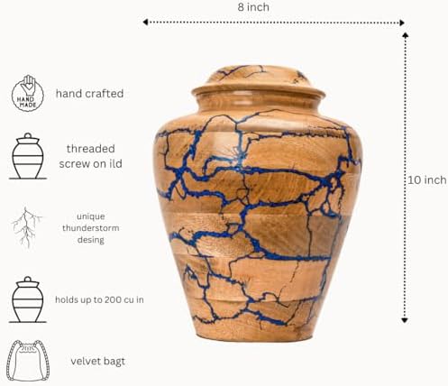 Handcrafted Wooden Urn for Cremation Adult Ashes Memorial Box