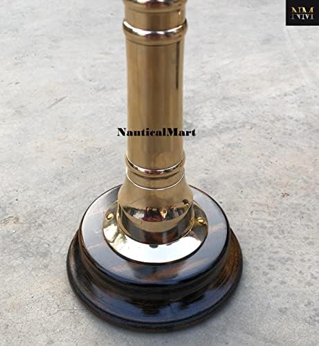 Brass Nautical 12 Inch Ship Engine Order Telegraph with Wooden Base