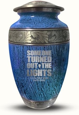 Personalized Cremation Urn with Funny Engraving 200 Cu Inch Blue
