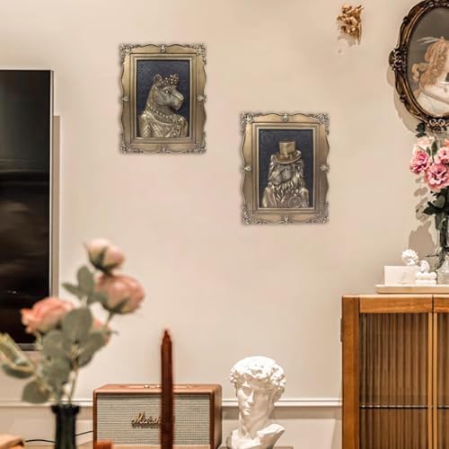 Esvinte Vintage Wall Sculpture Gentleman Lion Decor