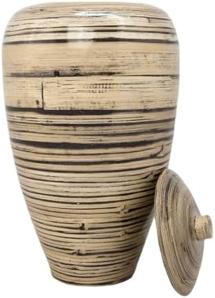 Bamboo Cremation Urn Large Natural Beige