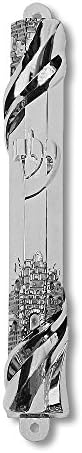 My Daily Styles Mezuzah Case - Metal Silver-Tone Jewish Blessing Home Decor