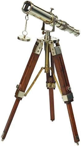 Mahira Nautical Decorative Telescope with Wood Tripod