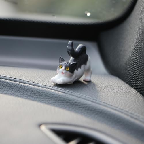 Cute Cat and Fishbowl Car Dashboard Decorations
