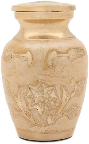 Casket Depot Eternity Cream Gold Engraved Brass Urn