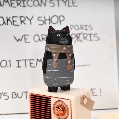 Funny Animals Figurines Handmade Wooden Sculpture Decor