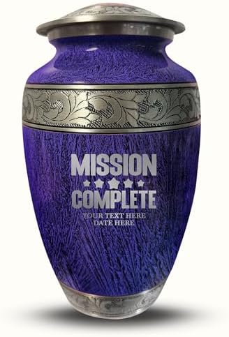 Personalized Cremation Urn for Ashes - Custom Name with Distressed Silver Inlay