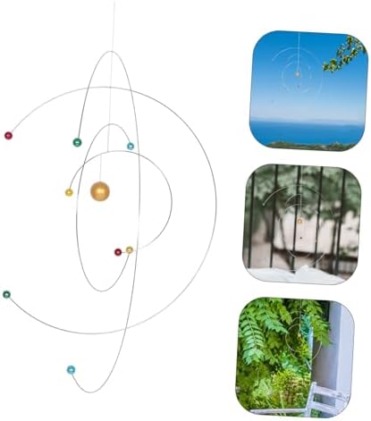 Space Decor Mobile Wind Chimes Outdoor Educational Planets Model Science Decor Mobile for Classroom and Home 1