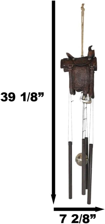 Ebros Gift Farm Country Rustic Horse Saddle Wind Chime