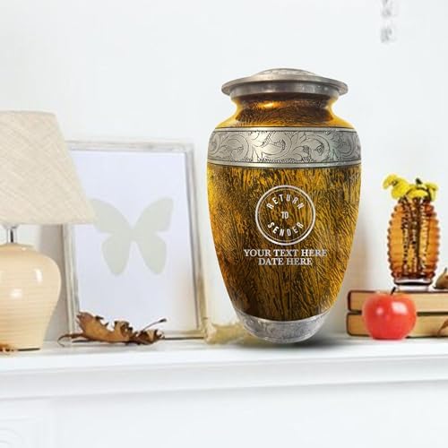 Personalized Large Adult Cremation Urn - Custom Engraved with Name Office Humor RTS Circle Design