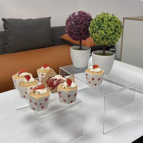Clear Acrylic Risers Display Stands 4 Pack 13 Inch