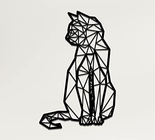 DEKADRON Metal Wall Decor Geometric Cat Art