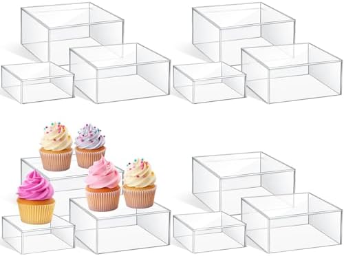 Jerify 12 Pcs Acrylic Risers for Party Display