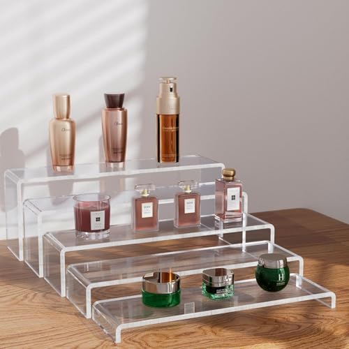 5 Pcs Acrylic Display Risers for Perfume and Collectibles