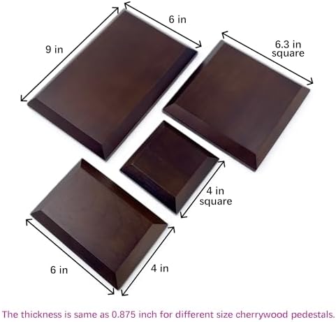 Dark Brown Solid Cherrywood Pedestal Display Base