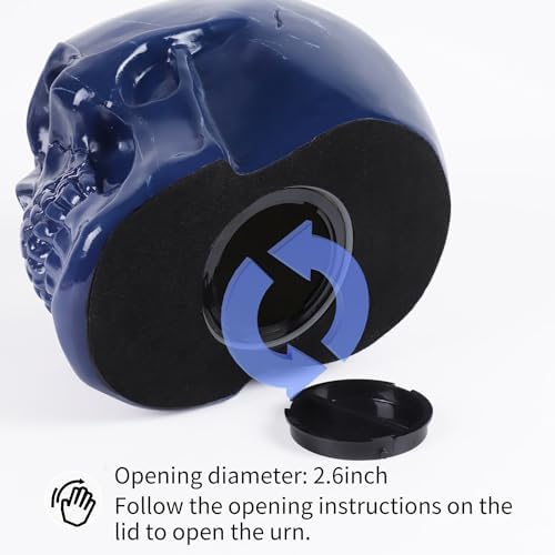 Rsobl Cremation Urns for Human Ashes - Blue Skull Urns Decorative Urns for Female Male