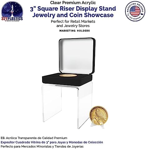 Clear Acrylic Riser Display Table 3 Inch Square for Merchandise