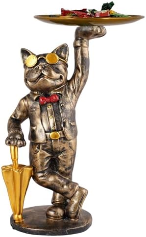 Cute Cool Dog Showpiece with Plate for Home Decor