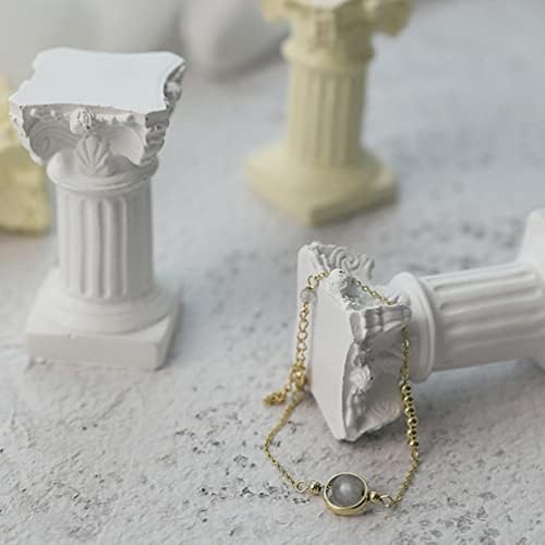 Roman Pillars Mini White Resin Figurine Set for Home Decor