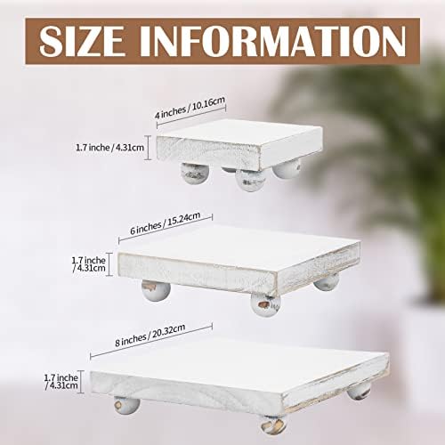 Chunful Set of 3 Whitewash Wood Risers