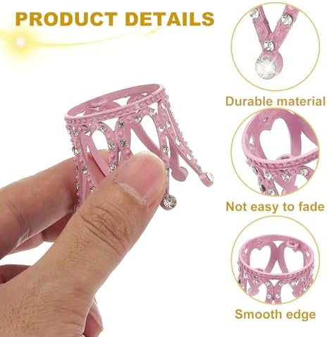 Uxcell 2pcs Metal Crystal Ball Display Stand Pink 17 Diameter