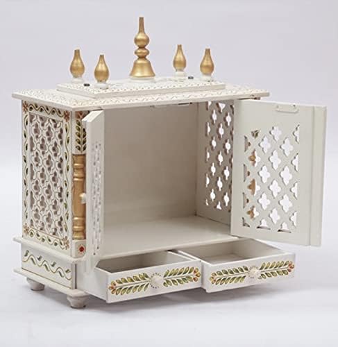 TAM Creatio Small Wooden Pooja Mandir Wall Hanging Decor for Home in USA