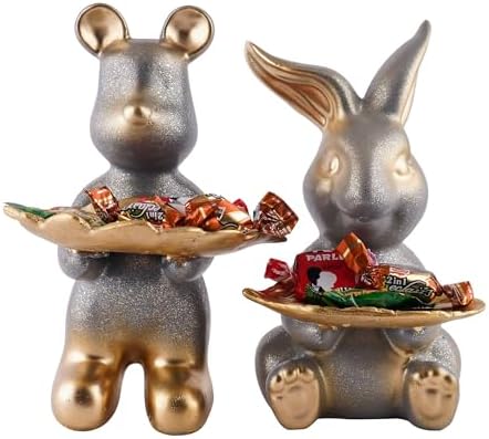 Iconic E Craft Set of Two Decorative Rabbit Statues