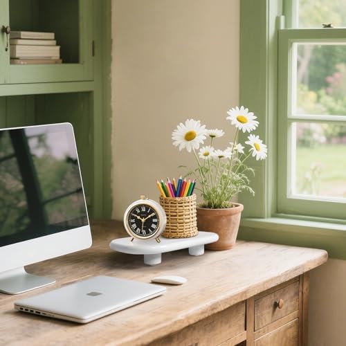 Sopicoz 9 Inch White Wooden Display Riser Stand