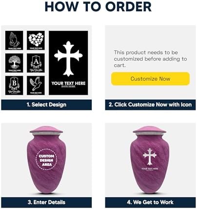 Custom Large Adult Cremation Urn with Funny Design - 200 Cubic Inch Pink